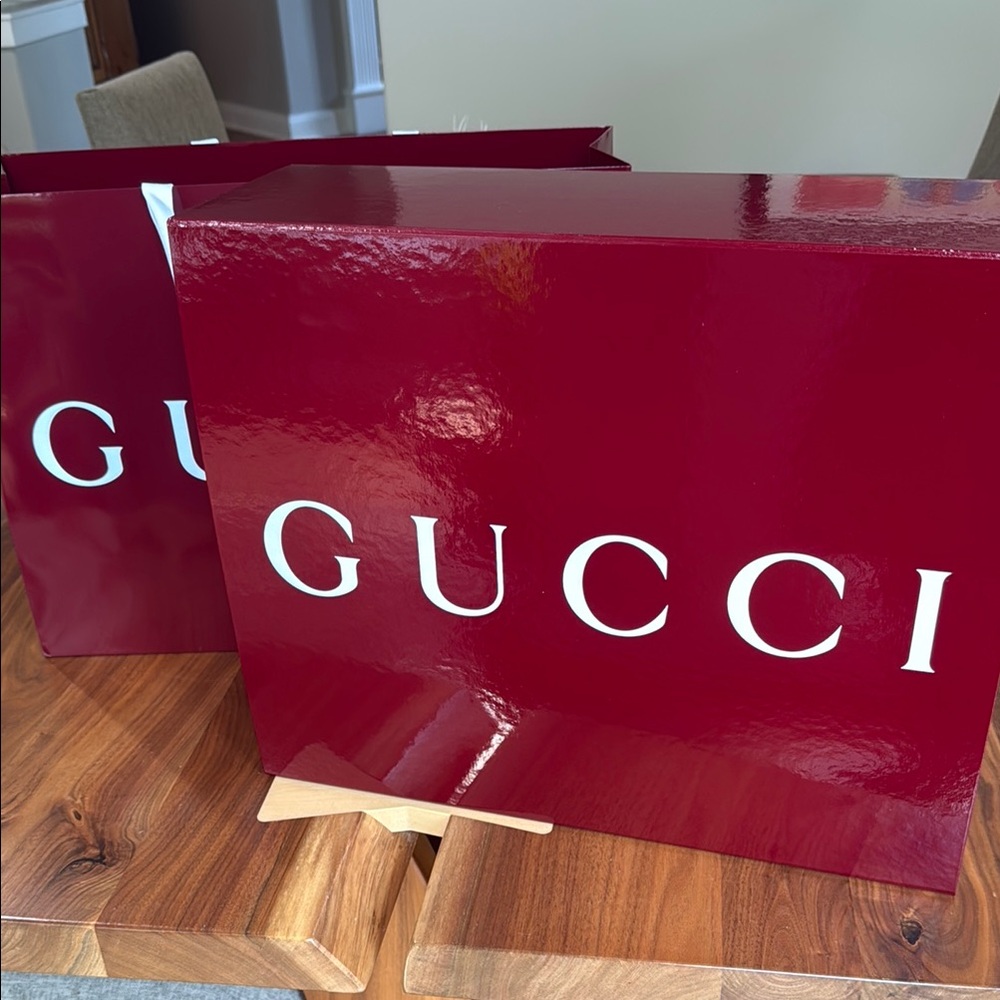 Gucci Red Accent Shopping Bags